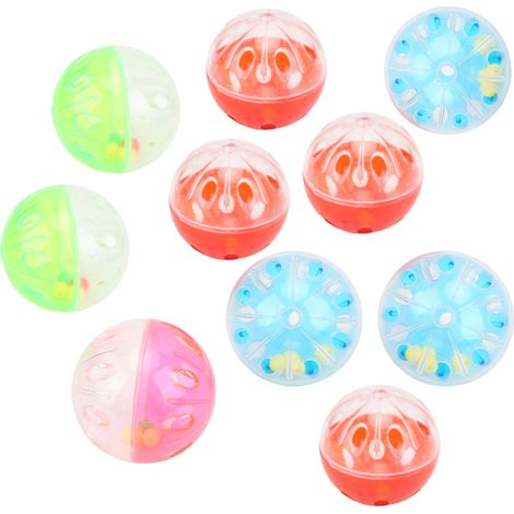Boules de jouets pour oiseaux, 10 pièces, boules de Jingle en plastique colorées, accessoires de Cage pour l'entraînement à la mastication et à la morsure (1/5)