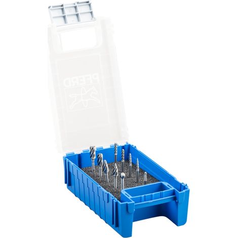 PFERD TOOLS Hartmetall Hochleistungskleinfrässtift Set 1603 ALU 10-tlg. Ø 6/3mm Schaft-Ø 3mm ALU/NE-Metalle (1/4)