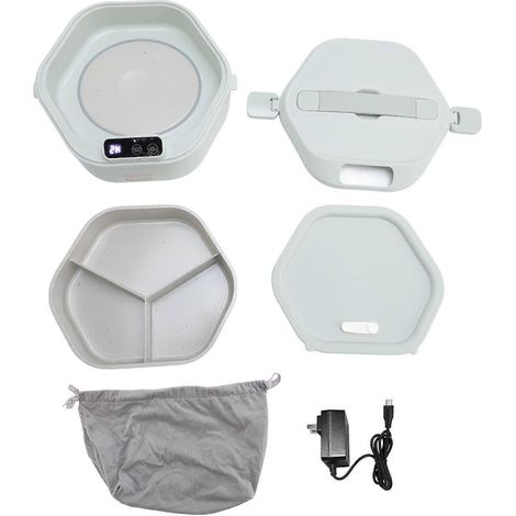Boîte à déjeuner chauffante électrique sans fil, réchauffeur portable rechargeable pour repas chauds en extérieur et à la maison (1/5)
