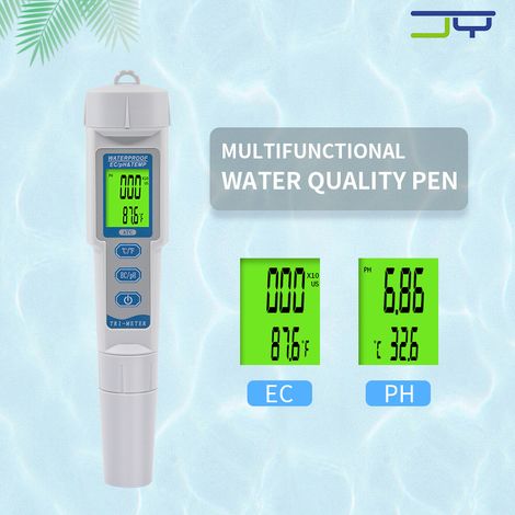 Stylo de mesure de qualité d'eau EC pH TEMP 3-en-1, testeur portable multifonctionnel précis (1/5)