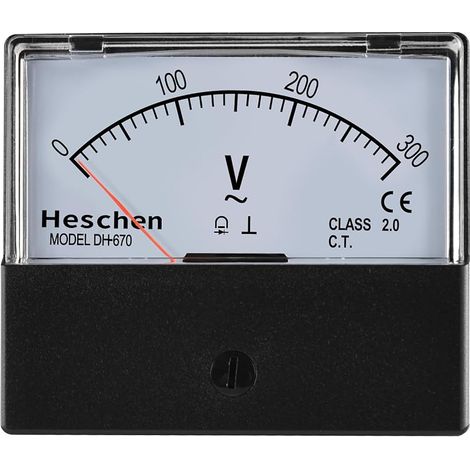 Panneau de voltmètre analogique rectangulaire, style tensiomètre 670, 0 à 300 V CA, classe 2.5 (1/5)
