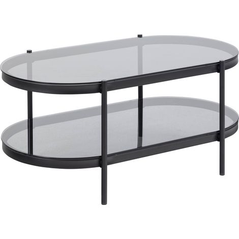 Bayonne Couchtisch 1 Ablage, Glas rauchfarbenen. (1/5)