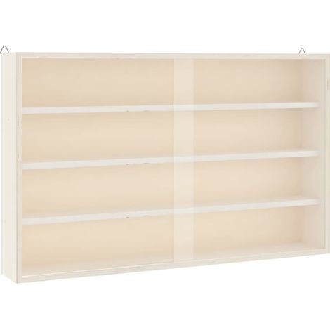 Vitrine de collection en bois avec portes 60 x 8,5 x 37 cm CFW76787