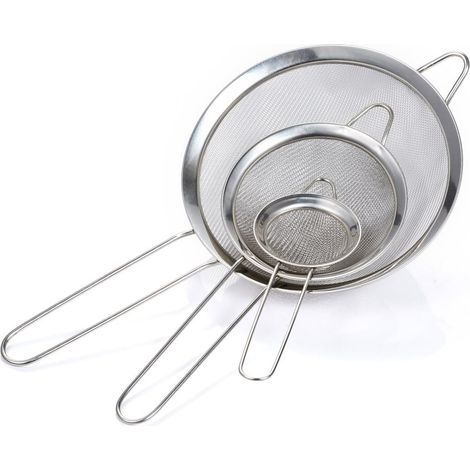Tamis Cuisine - Tamis A Farine En Acier Inoxydable - 7 cm 12 cm 18 cm - Lot De 3 (1/5)