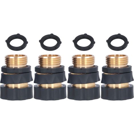 4 Pièces Raccords Rapides Universels pour Tuyau d'Arrosage en Laiton avec Joints Étanches pour Système d'Irrigation (1/5)