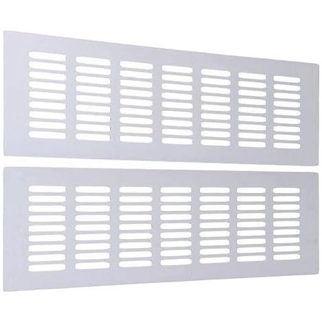 Grille D'aeration Grille D'aeration Rectangulaire Grille de Ventilation Grille de Ventilation Rectangulaire Grille D'aération Aluminium pour une Ventilation (30 cm) 2 Pièces,argent (1/5)