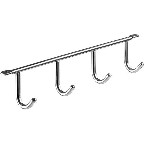 Hettich Garderobenleiste 4 Haken 27,5 x 5,2 x 3,5 cm verchromt Hakenleisten