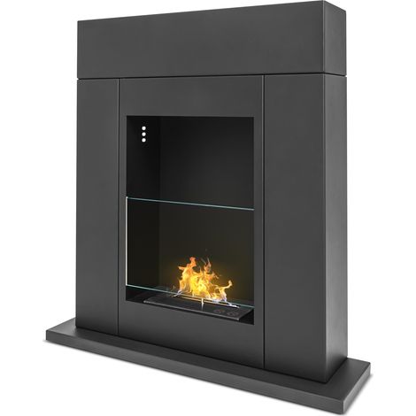 Marco Aurelio - Bioethanol-Kamin freistehend 73x20xH75 cm schwarze Farbe