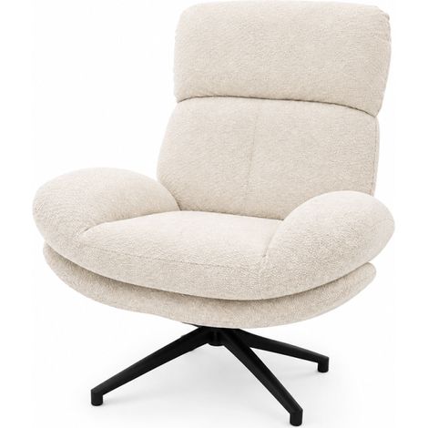 Fauteuil bas pivotant et inclinable Noam beige Takasit (1/5)