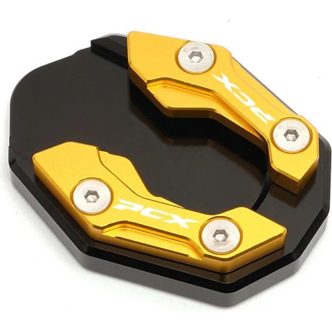 (Jaune) 2023 NOUVEAU Béquille latérale de moto - Extension de support et coussinet compatible avec Honda PCX 160, 150, 125, PCX150, PCX160 et PCX125 Maxpower (1/4)