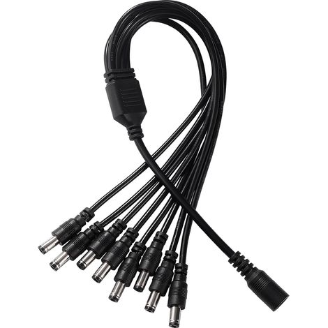 5.5x2.1mm 5-24V 1 Female to 8 Male DC Cable Splitter Power Cable DC 8 Way DC Splitter, DC Splitter, for CCTV Camera, LED Strip Light (1/5)
