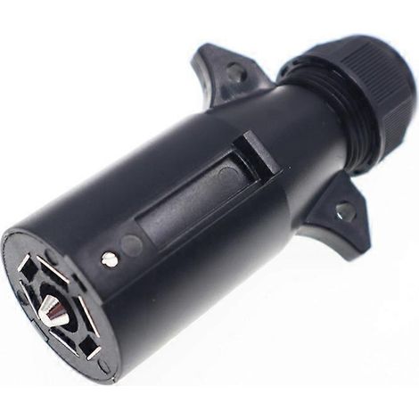RV 7 Pin Trailer Plug Detachable 7 Way Round Trailer Side Connector-- (1/5)