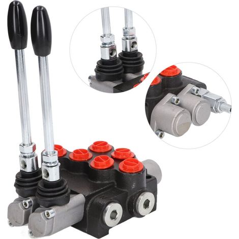 Trywise Vanne de Commande Hydraulique P40-2OT, 2 Bobines de Rappel à Ressort, Vanne Hydraulique à Double Effet, Ligne D'huile Parallèle pour Tracteur (1/4)