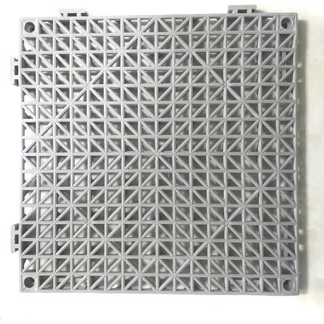 MINKUROW - Juego de 2 alfombrillas modulares entrelazadas de 30 x 30 cm, alfombrilla de drenaje para piscina, patio, balcón, patio, zona de mascotas, zona de lavado (gris) (1/5)