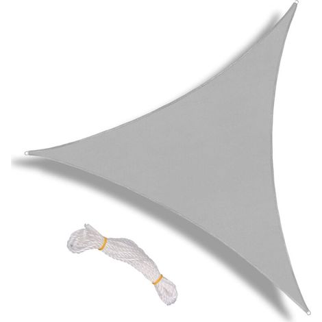 Voile d'ombrage en polyester Oxford gris anti-UV 8x8x8ft pour terrasse, jardin et aire de jeux
