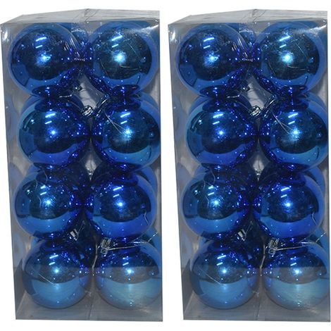 Palline per albero di natale decorazioni addobbi natalizi in blu 32 sfere ornamenti ghirlande per di casa negozio ufficio d 7 (1/4)