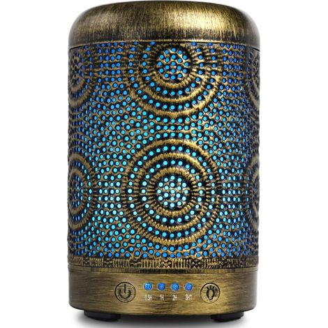 Diffuseur Huiles Essentielles 100ml Humidificateur d'air Ultrasonique Brume Fraîche Arôme Parfum Electrique avec 7-Couleurs Changeantes Arrêt Automatique pour Chambre/Salon/Spa/Yoga/Massage