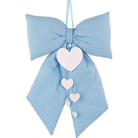 Cupido&Co. Fiocco Celeste Imbottito con Cuori da Appendere