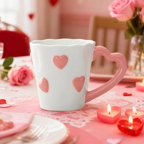 Tasses en céramique en forme de cœur pour les couples – un joli cadeau pour la Saint-Valentin (1/5)