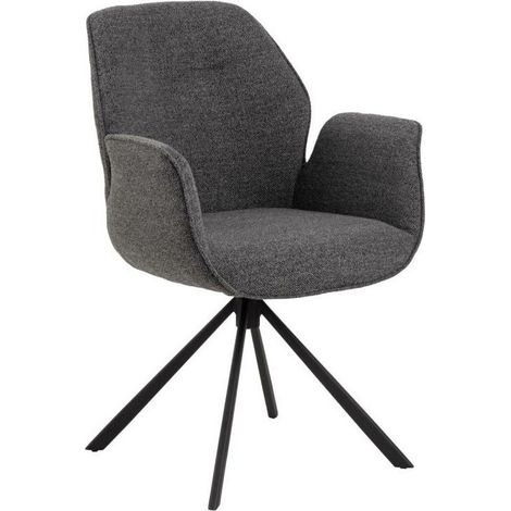 Silla Norsica 696, Antracita + Negro, 91x61x59cm, Tapiz, Metálico