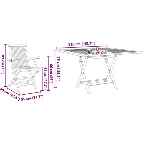 Maison Exclusive - Set da Pranzo per Giardino Marrone Legno Teak Massello