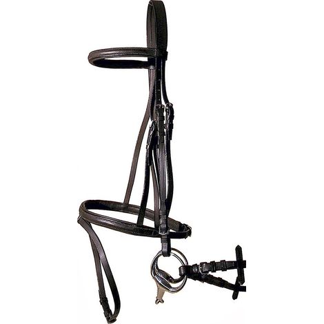 Vollständig, Braun 04: Leder Tattini Stirnband mit profilierter Kappe und Zwinge komplett mit Ton-in-Ton Gummizügeln