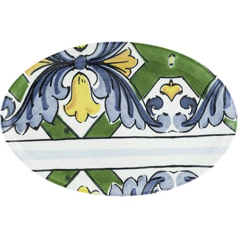 Plat ovale 40x25 cm en céramique sous émail Taormina (1/4)