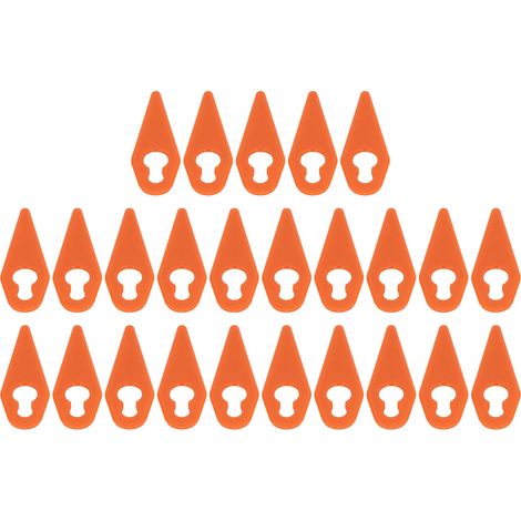 25-teiliges Set aus Kunststoff-Trimmermessern, Ersatzmesser für Rasenmäher, Trimmerzubehör, orange (1/5)
