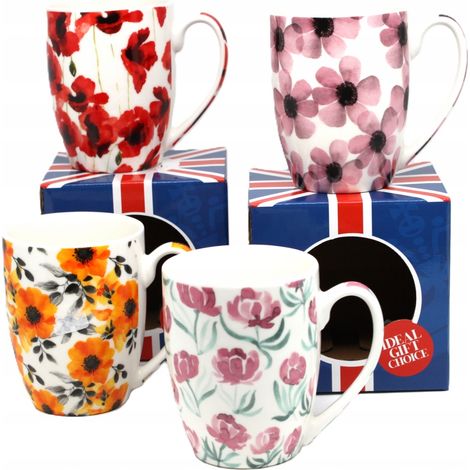 Taza de porcelana con motivo floral, MEZCLA de estampados (1/5)