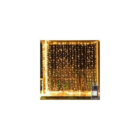 Guirlande lumineuse de Noël 3 m x 3 m, 300 LED, avec transformateur, minuterie, 8 modes, étanche, pour mariage, chambre, Noël, décorations extérieures et intérieures [Classe énergétique F] (1/5)