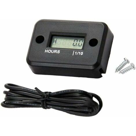 Motorrad-Tachometer, wasserdichter digitaler Betriebsstundenzähler mit LCD-Anzeige für Quads, Schneemobile, Motocross-Maschinen, Pitbikes, Rasenmäher, Traktoren und LKWs