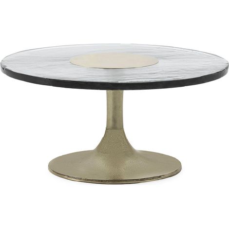 Table basse élégante et moderne Transparent/Doré - Verre Transparent avec touche dorée (1/3)