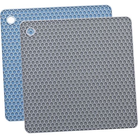 2 dessous de plat en silicone, bleu, antidérapants (1/5)
