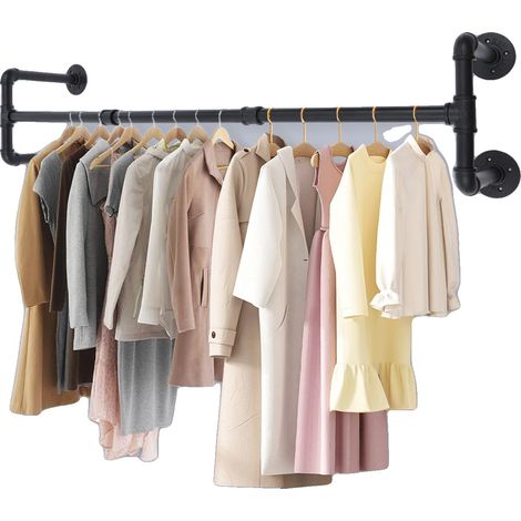 Perchero de pared, carga máxima 30 kg, dimensiones 117,8 cm, distancia a la pared 24 cm, longitud del poste 35 cm, altura 24,9 cm. (1/5)
