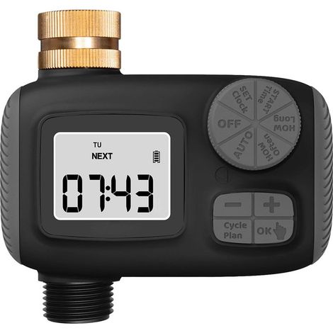 Pompe d'Arrosage Automatique avec Minuterie et Écran LCD, Système d'Irrigation Goutte à Goutte Étanche IP55 pour Jardin - (1/5)