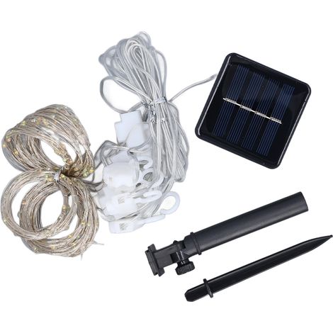 Guirlande Solaire Rideau 3x3m - Étanche Panneau Intégré Batterie 800mAh Lumière Ambiance Extérieur Jardin Terrasse (1/5)