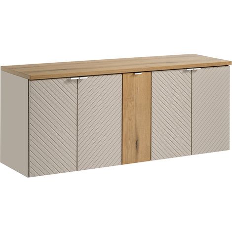 Mueble bajo lavabo 140cm 5 puertas Manoa Cachemira y Madera