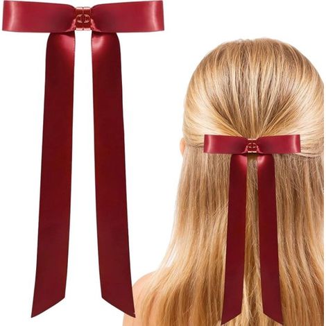 Pince à cheveux magnétique en forme de nœud – Rouge – Mini – 2-en-1 – Pour tous types de cheveux – Femme et fille (1/5)