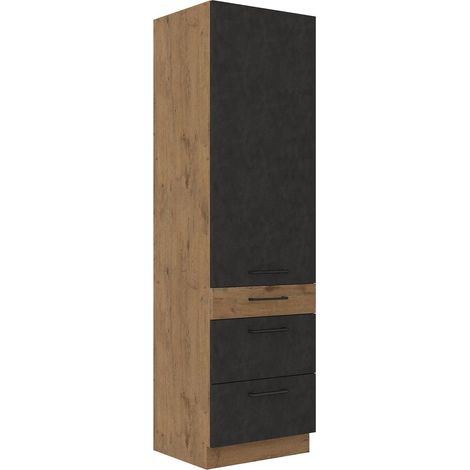 Vigo Hochschrank 60 cm Eiche Lancelot Matera Grau Küchenzeile Küchenblock Küche (1/5)