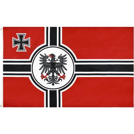 Deutsche Flagge mit preußischem Kreuz und Adler, 90 x 150 cm, mit Messingösen C05A