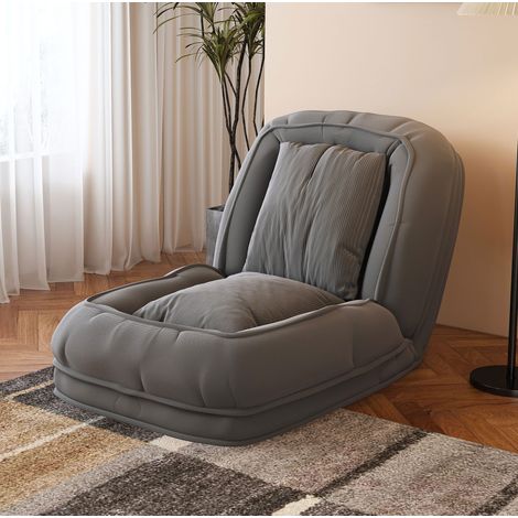 Divano letto pieghevole grigio con 2 cuscini, 5 posizioni, 180x90x26 cm OKMYHOME (1/5)