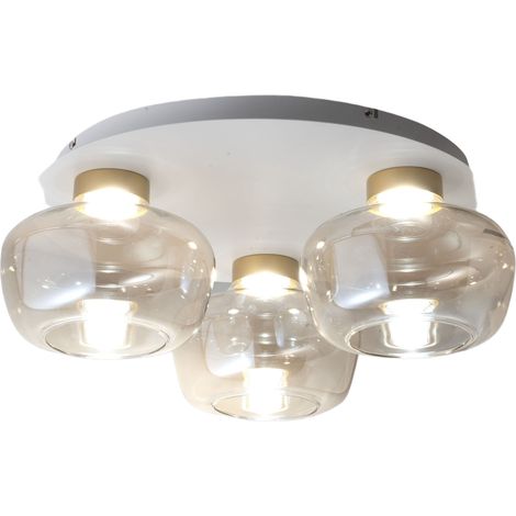 Plafonnier Led Kino Ø51 Cm 36 W 3900 Lm 3000 K, Dimmable, Structure En Métal Et Verre Borosilicate Cognac, Classe 1, Ip20 - Kino (1/3)