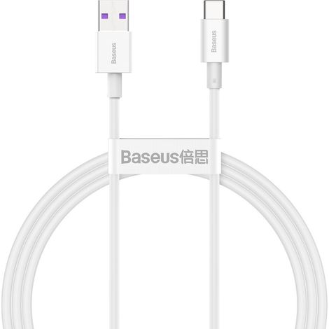 Cable USB Superior USB-C de 66 W y 6 A, 1 m, color blanco. (1/5)