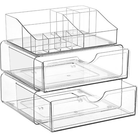 Estante organizador para baño, Transparente de 3 niveles, Muebles de baño, Estante organizador de cosméticos, Artículos de ducha (1/5)