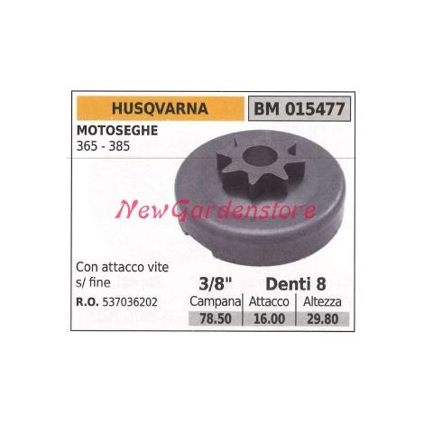 Pignone HUSQVARNA motore motosega 365 385 3/8' denti 8 015477