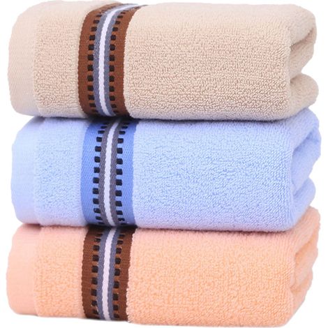 Serviette De Bain - Coton Ring Spun Terry - 33 X 74 Cm - Pour Salle De Bain Plage Spa Résidence Étudiante - Lot De 3 (1/5)