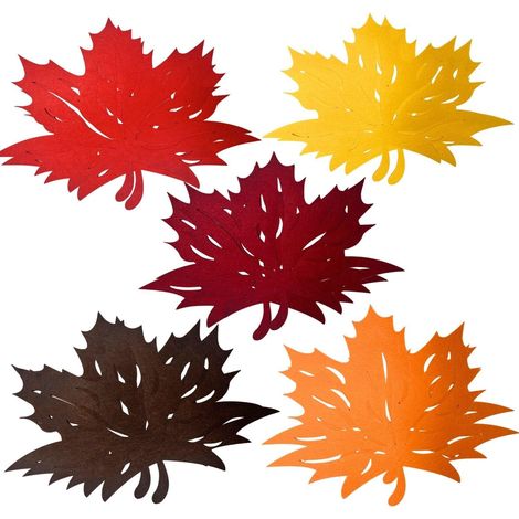 Set mit 10 Filz-Tischsets – Ahornblatt-Design – 35 x 25 cm (1/5)
