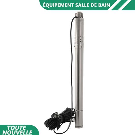 WAOBDLA Pompe à eau de puits profonds 370W Pompe submersible de puits profonds 304 acier inoxydable pour pomper les eaux souterraines (1/5)