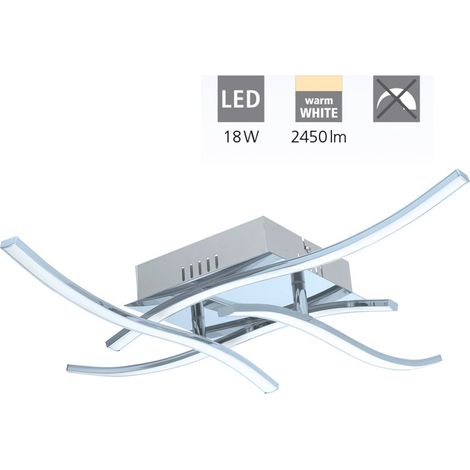 Plafoniera Moderna Valmora Alluminio Cromo Luce Led Integrato 18W (1/5)