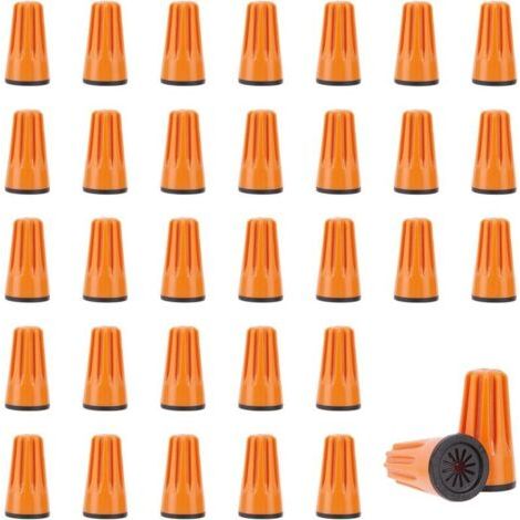 30 PCS Capuchons de Fil Électrique Serre Fils Étanches Orange Connecteurs de Fils Connecteurs à Vis Torsadés Capuchon